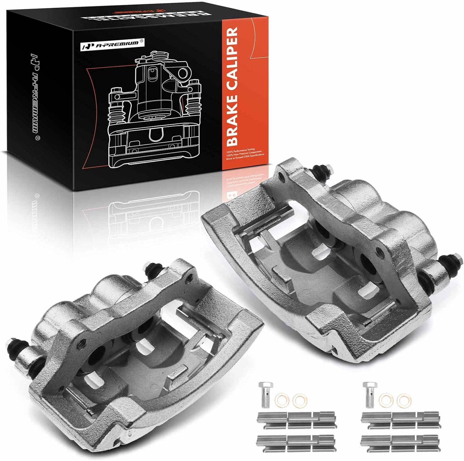 A-Premium Disc Brake Caliper Assembly with Bracket Compatible with Select Dodge Models - Ram 1500 2006-2008, Ram 2500/Ram 3500 2003-2008 - Rear Driver and Passenger, 2-PC Set