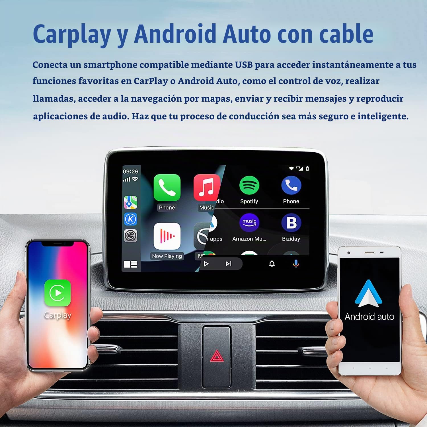 HMYC Kit de Retrofit Mazda Carplay y Android Auto, Hub OEM TK78-66-9U0C Compatible con el Sistema MZD Connect, Compatible con Mazda 2/3/6/CX3/CX5/CX9/MX5 2014-2020