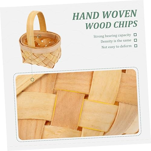 Miniatura 8 de Zerodeko 4 cestas tejidas a mano para niña de flores, cesta rústica de boda, cesta de picnic de mimbre, cesta de virutas de madera, contenedores