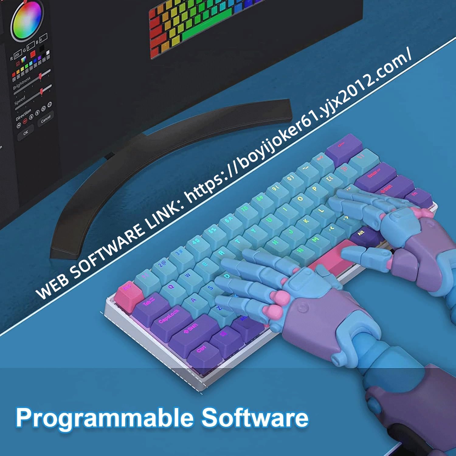 Amazon.com: BOYI 60% Wired 61 Mini RGB Mechanical Keyboard,PBT
