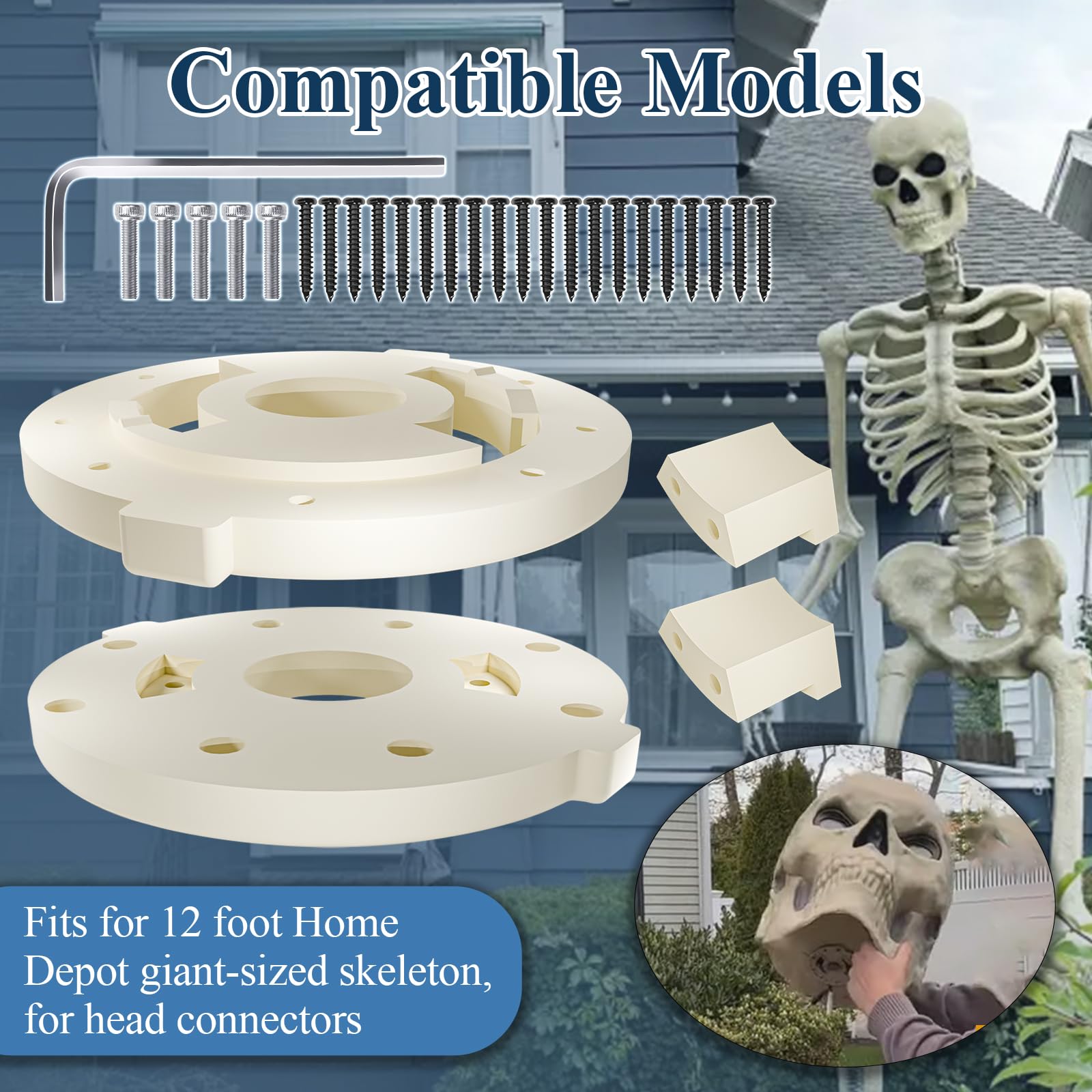Giant Ground Breaking Skeleton Replacement Head Bracket Kit For 12ft ...