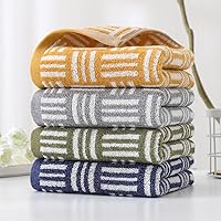 Vista 7 de YiLUOMO Juego de 2 toallas de mano azules con patrón de rayas blancas, súper suaves, 100% algodón de rizo ultra absorbentes, de secado rápido, 13 x