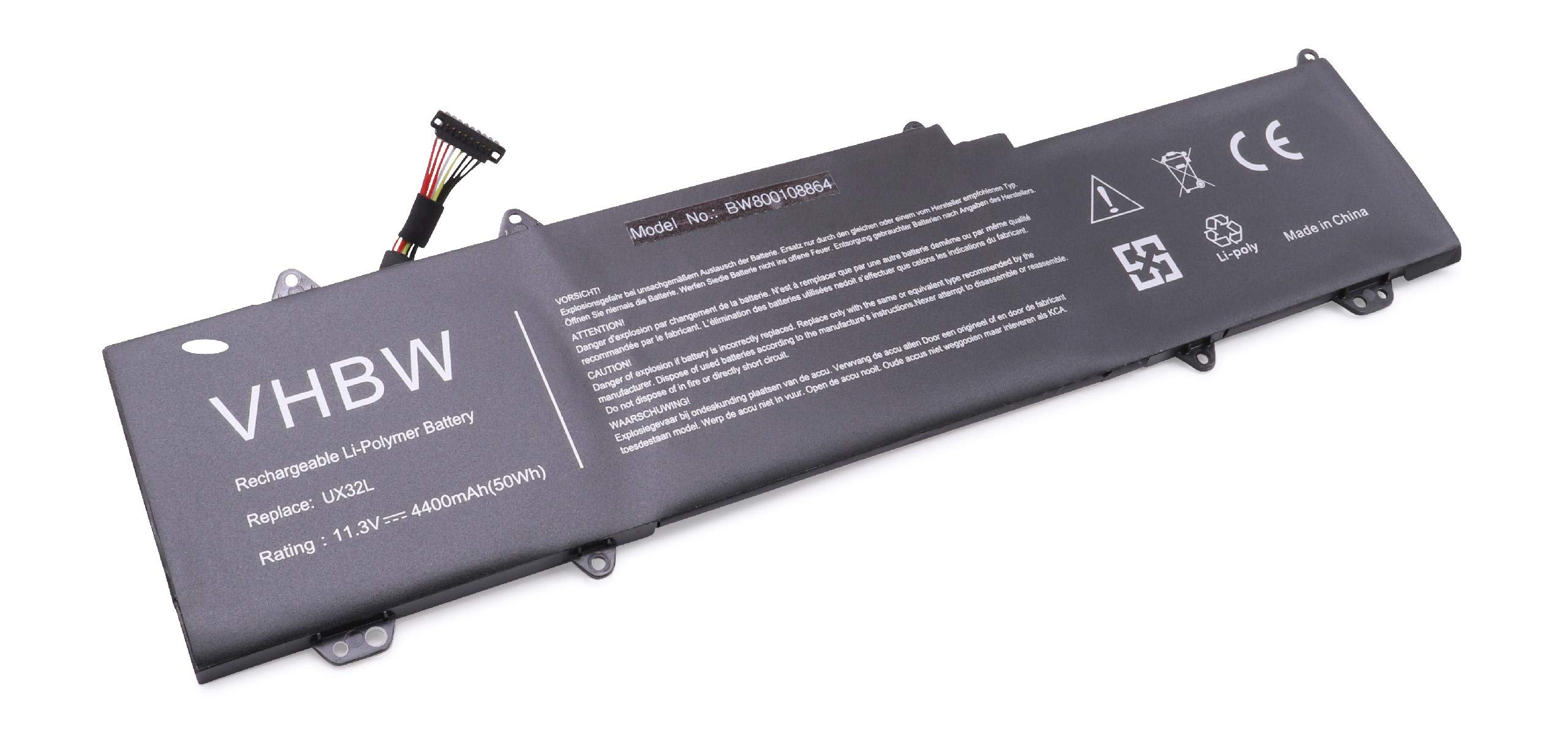 vhbw Li-Polymer Batteria 4400mAh (11.3V) per Notebook Laptop Asus Zenbook UX32LNR4053H, X32LN-R4077H come 0B200-00070200, C13-N1330, C31N1330.