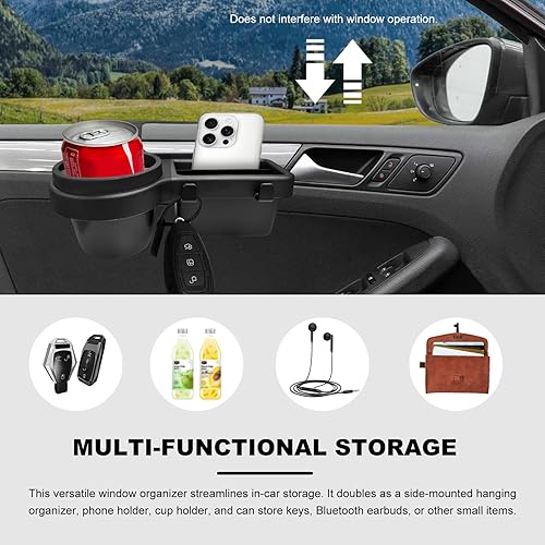 Miniatura 4 de Organizador de almacenamiento multifuncional para ventana de automóvil, estante de almacenamiento colgante lateral de puerta del vehículo con