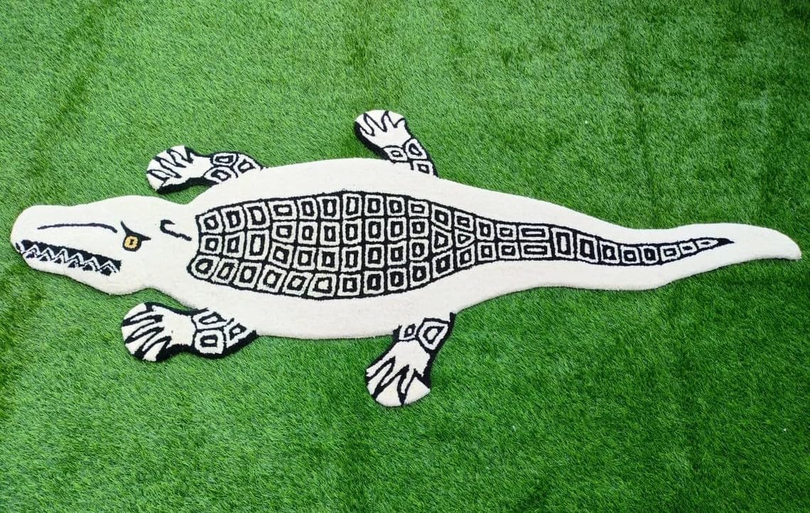 Handmade Tufted Animal Print Design | 100% Imported Pure Blended Wool Area Rugs (3x5 Feet) Multiple Colors