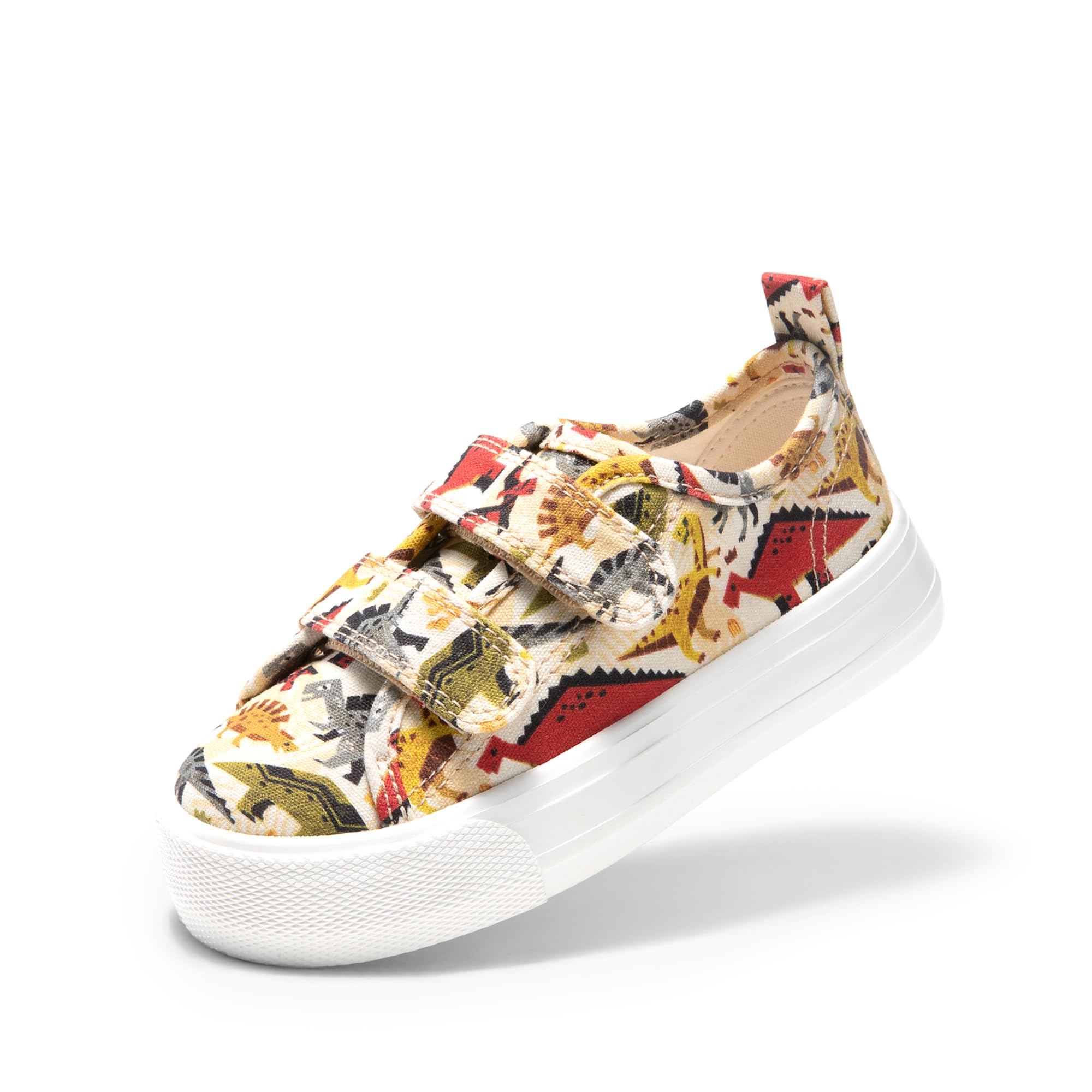 DREAM PAIRS Kids Toddler Sneakers Boys Girls Canvas with Cartoon Dual Hook and Loops for School Walking