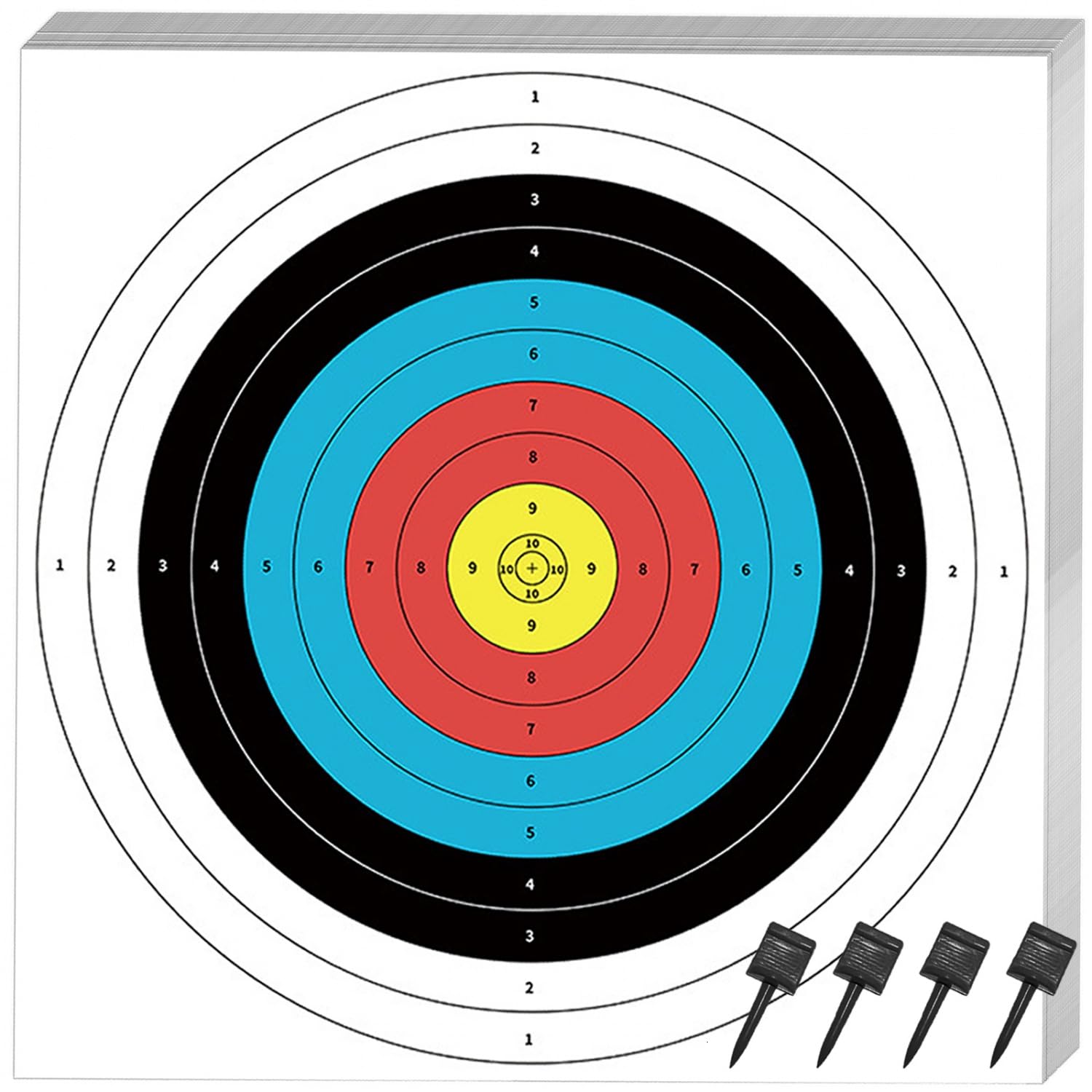 SenseYo 15 Pcs Standard Archery Targets Paper for Backyard, 16 Inch 10 Rings Bow Arrow Targets for Hunting & Archery Targets, Target Practice Accessories