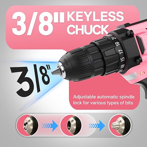 Miniatura 4 de COMOWARE Juego de taladro inalámbrico de 20 V, 171 piezas de herramientas para el hogar con destornillador inalámbrico, kit completo de herramientas