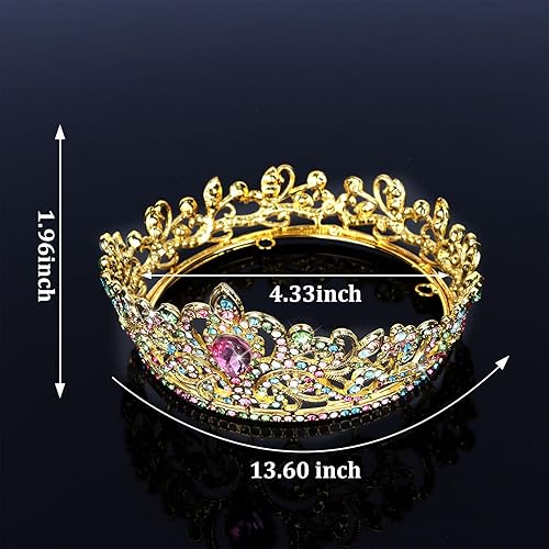 Miniatura 28 de CIEHER Tiara pequeña para decoración de pastel de cumpleaños para niñas, aleación plateado