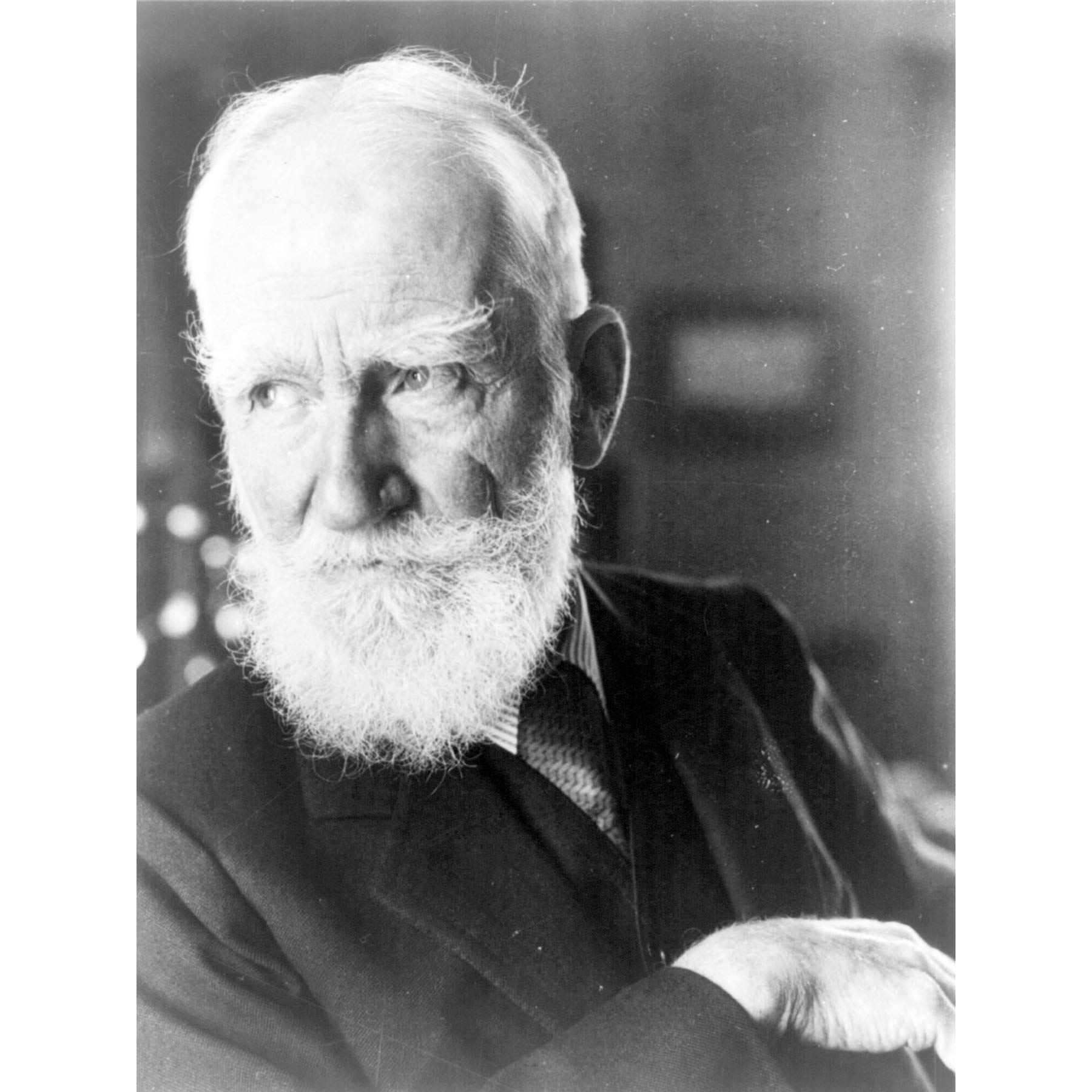 Portrait Irish Playwright George Bernard Shaw Photo Premium Wall Art Canvas Print 18X24 Inch
