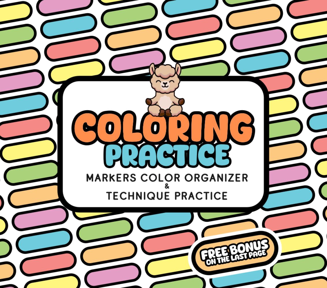 Coloring Practice Workbook with 700 Color Charts, 120 Blending Templates, 10 Pattern Coloring Pages, Gradient & Color Mixing Sheets, Compact Color ... Technique Practice Book for Markers & Pencils