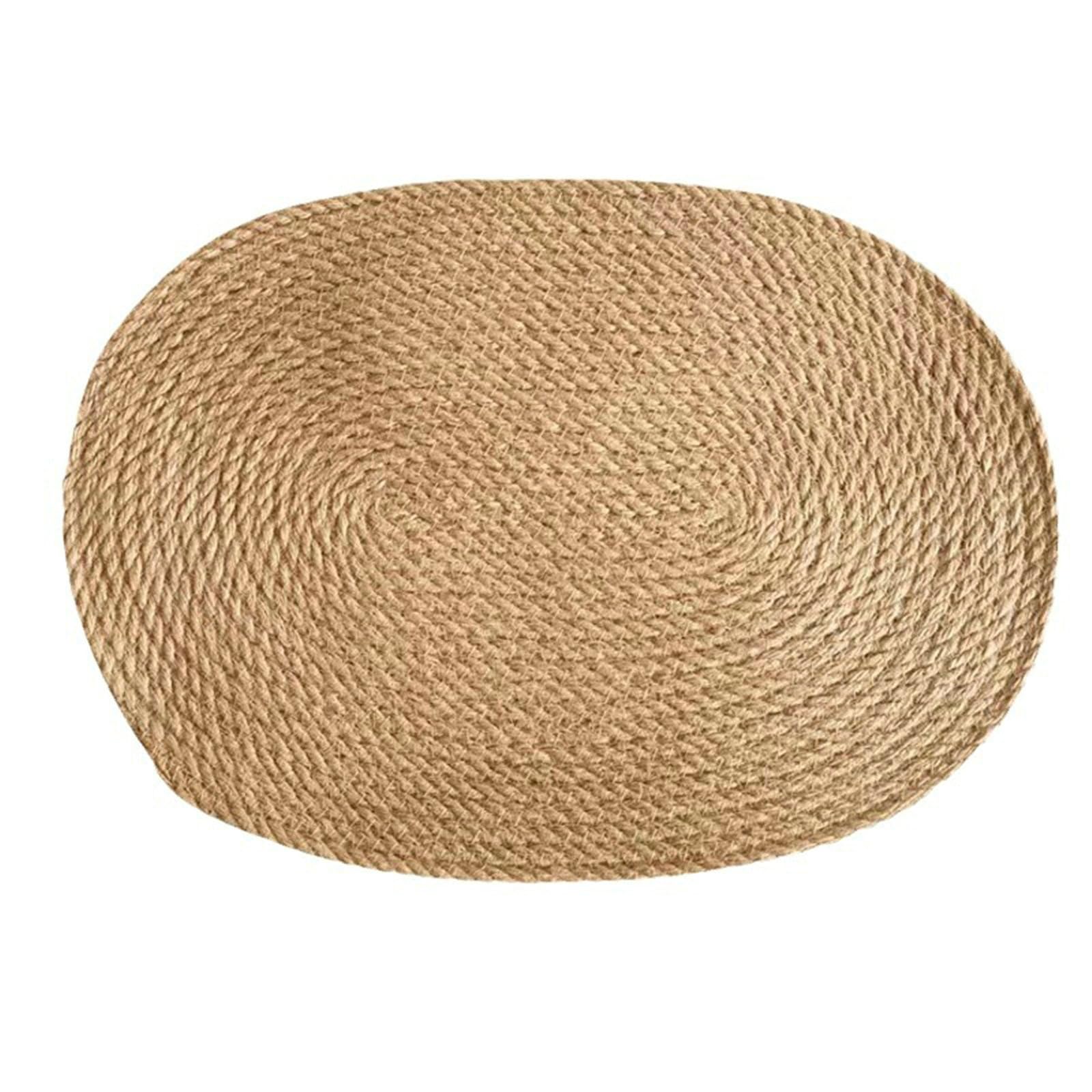 Platzset 6 Stück, Platzdeckchen Khaki 30x40CM Jute Gewebt Tischsets Rechteckig