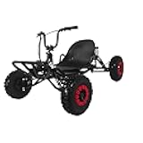 Zyliathor Go Kart, 90cc Gas Off-Road, 2-Stroke, 6-Inch All-Terrain Tires, Hydraulic Disc Brakes, 400-Pound Max, Adults & Teens, Family Outdoor Fun, Oil Mix Included (Black)