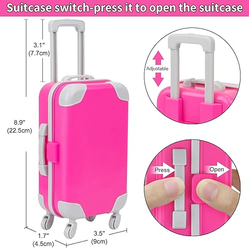 Miniatura 3 de UNICORN ELEMENT American - Juego de ropa y accesorios de muñeca para niña de 18 pulgadas incluye maleta de juguete cámara lentes de sol teléfono