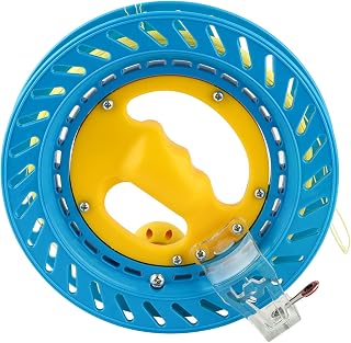 Kite Reel, ABS Outdoor Kite Line String Winder Grip Wheel Flying Tools 20cm Wheel with 200M Line Kite Accessories Kites & Wind Spinners (20cm Yellow Blue Wheel + 200 Meter Noodles)