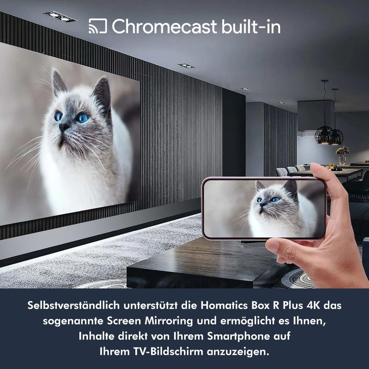 Homatics Box R 4K Plus Android 11 TV Media Player (Chromecast, Google, Netflix, Disney +, Prime Video, Google Play Store, 4K UHD, HDR, WiFi 6, Bluetooth 5.0, Control Remoto por Voz, Blanco)