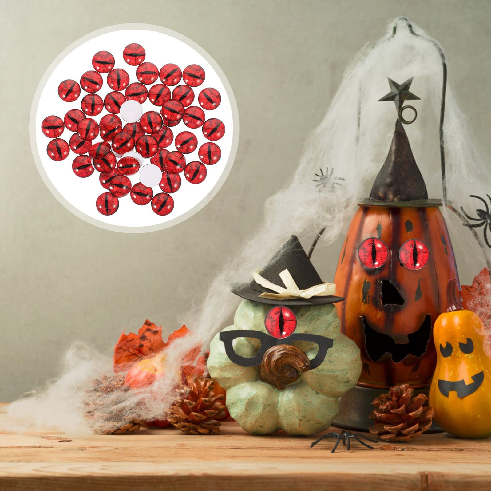 Cabilock Glasaugen 25mm Rund für Basteln Halloween Feier
