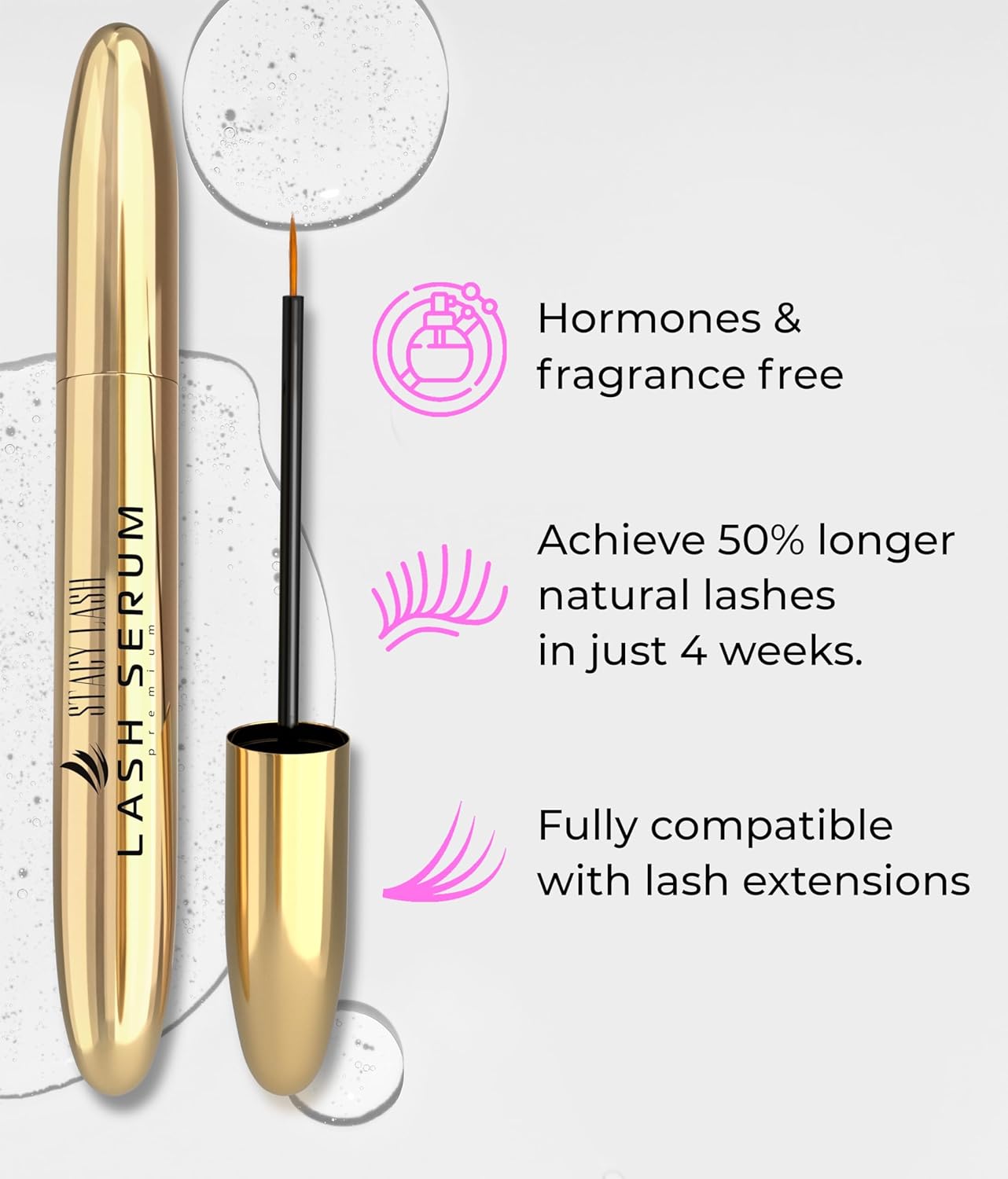 Stacy Lash Growth Serum (0.17fl.oz / 5ml) | Eyebrow & Eyelash Enhancing Serum for Natural Lashes & Brows - Image 3