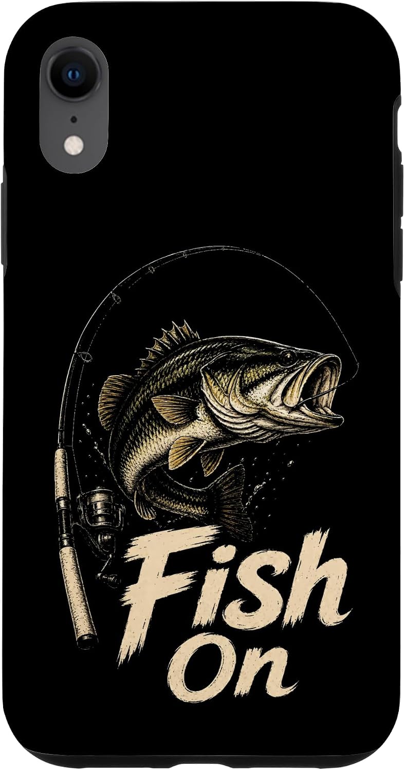 Fishing Fish On Bass Angler Rod and Reel Gift Case for iPhone XR