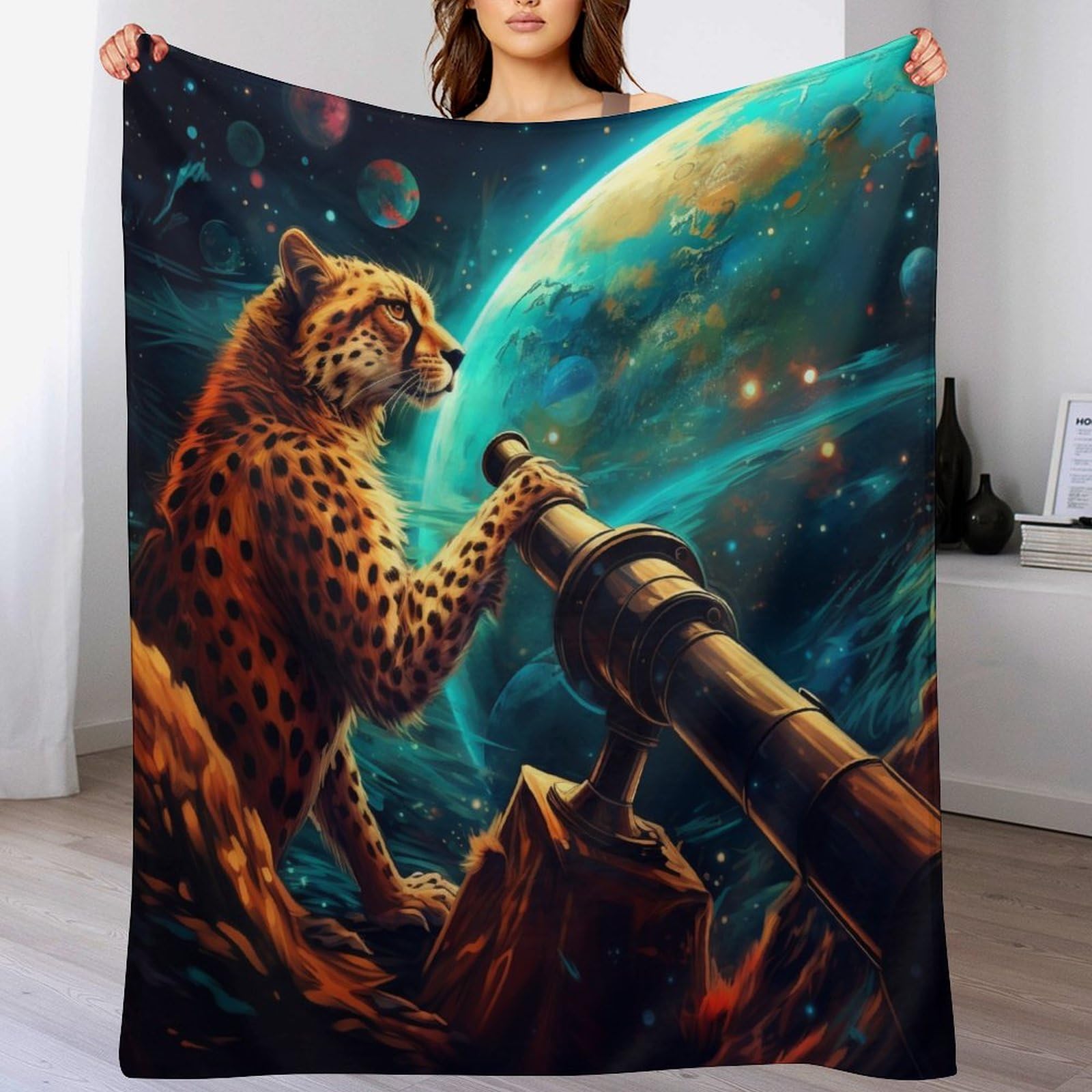 Manta de leopardo mullida contra el frío para sofá y cama grande