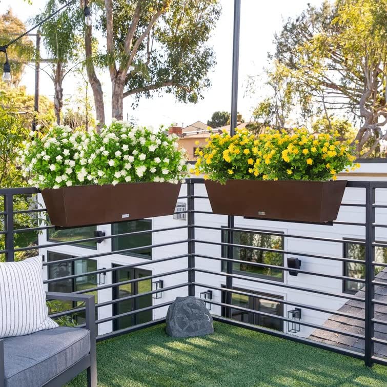 Miniatura 6 de HDZWBNFY Flores artificiales para exteriores, 12 racimos de flores artificiales resistentes a los rayos UV, flores de plástico decorativas para