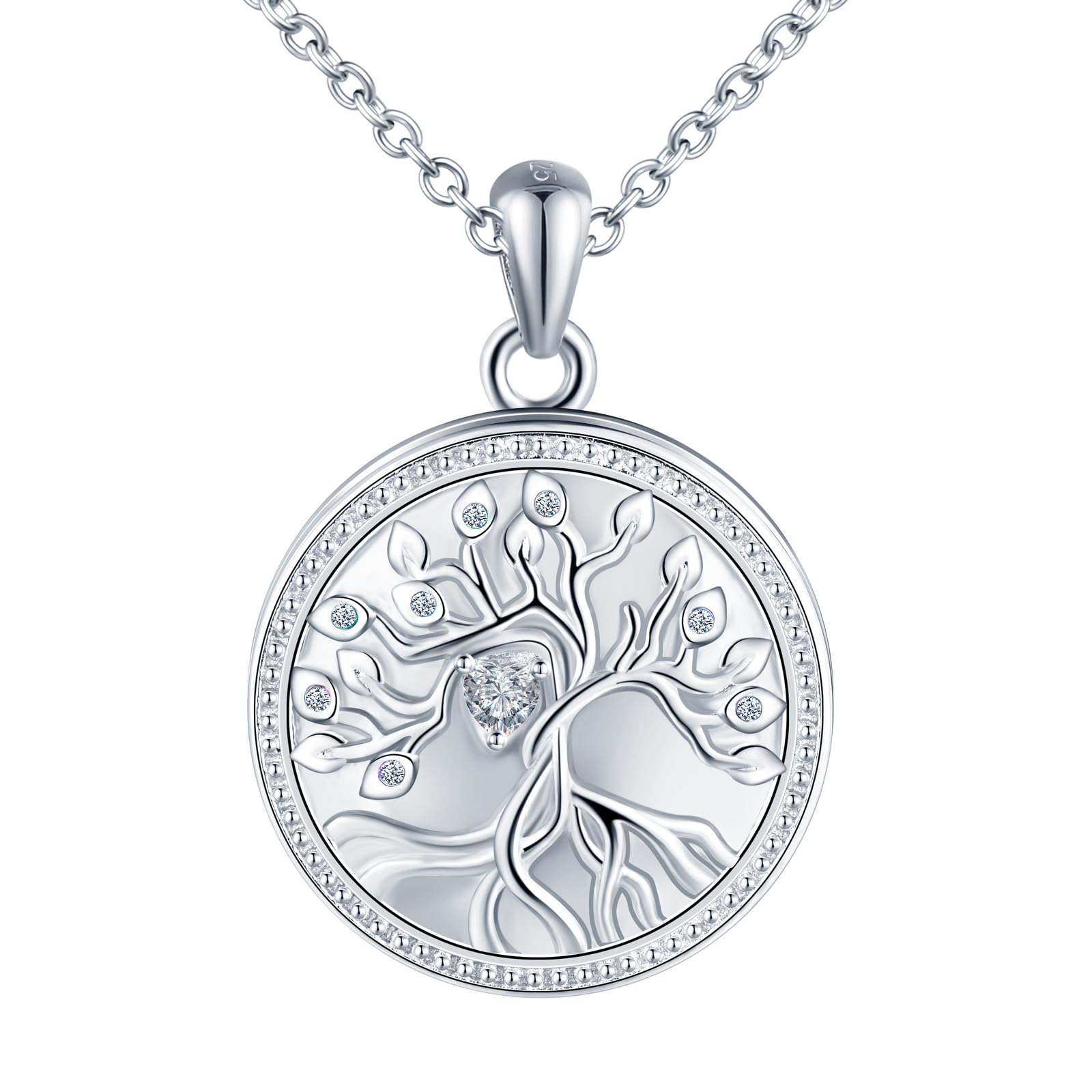 MICMIF Collana Medaglione Apribile Albero Della Vita – Argento 925, Con Catena Regolabile
