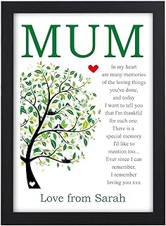 Personalised Poem Keepsake Mum Mummy Mother Birthday Gifts Presents Nan Nanny - PERSONALISED with ANY NAME and ANY RECIPIENT - Black or White Framed A5, A4, A3 Prints or 18mm Wooden Blocks