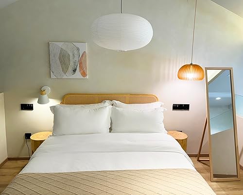 Miniatura 3 de Lámpara colgante oblata blanca grande 21.9 in (21,85 pulgadas) Chinses linterna decoración del hogar pantalla de techo de papel