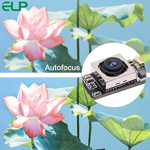 Miniatura 2 de ELP Cámara USB de enfoque automático de 16 MP con micrófono - Mini cámara UVC USB2.0 Lightburn - Lente sin distorsión de 68 grados