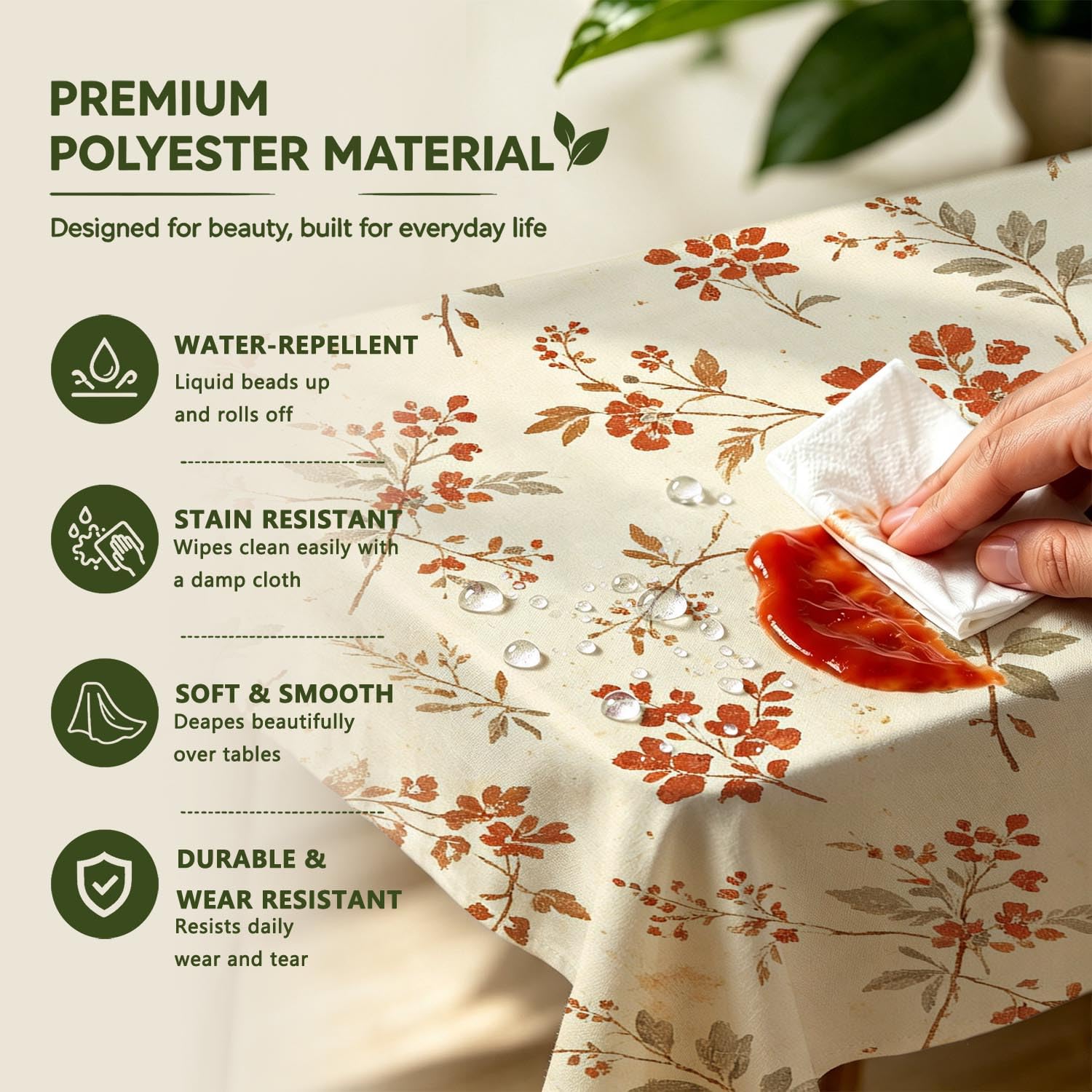 Tovaglia Antimacchia Rettangolare 300x140 cm Ramaggi Vintage Rossastri