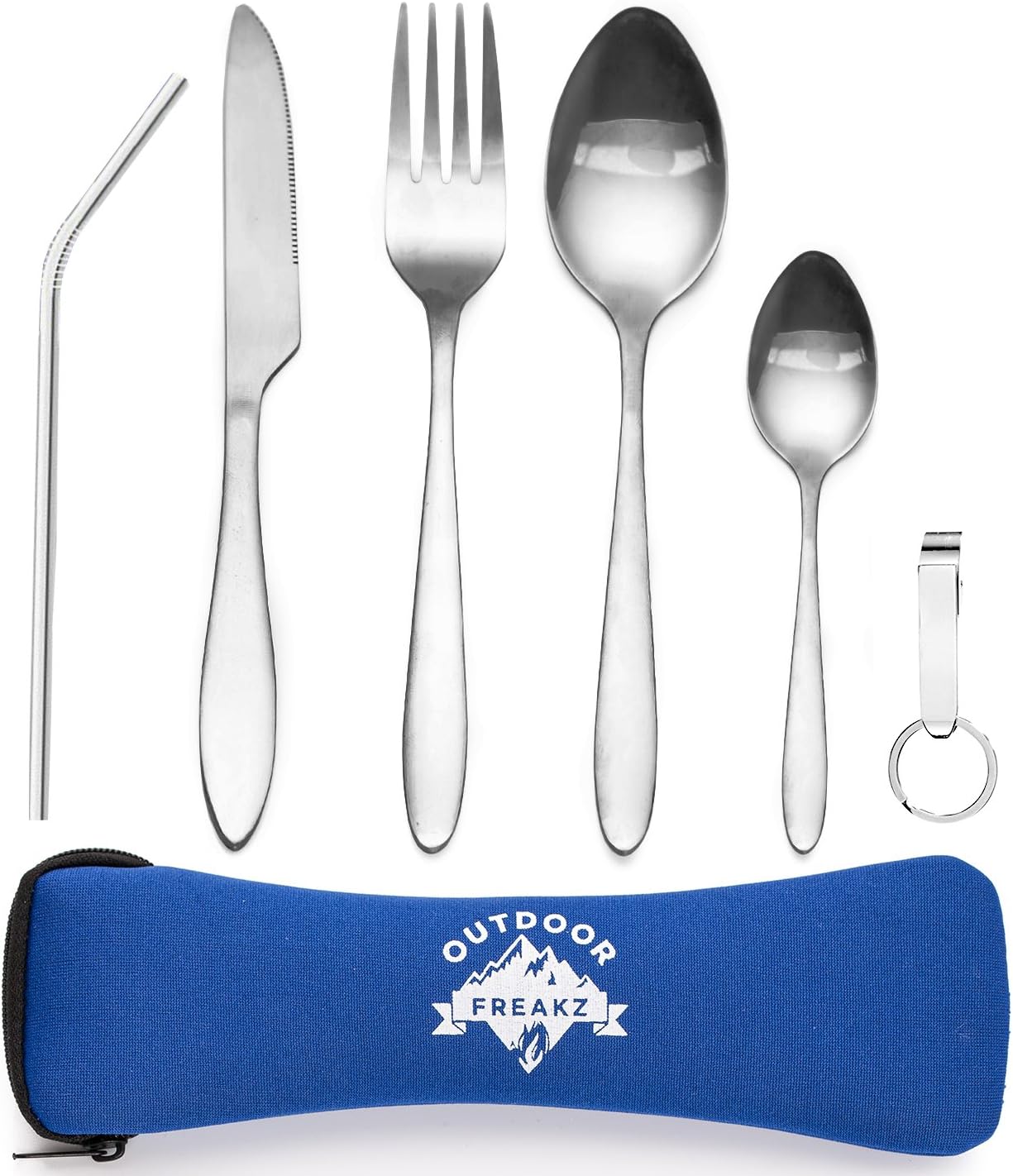 OUTDOOR FREAKZ Outdoor Camping Cutlery made of Stainless Steel with Neoprene Bag