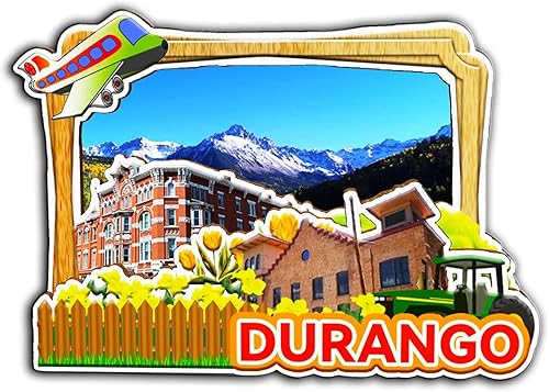Durango - Imán de madera para nevera, diseño de México, 3D, recuerdos coleccionables, decoración hecha a mano, 2036