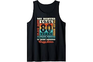 80th Birthday 80 Years 960 Months of Being Awesome Born 1945 Tank Top