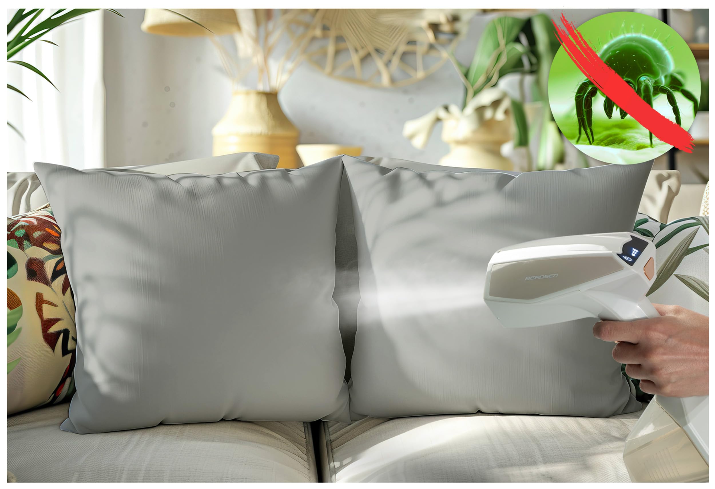 Berdsen Prostownica parowa Steamer Żelazko parowe Travel 2000 W Regulacja pary Wydajność pary 45 g/min Zestaw LCD Z nasadką szczotkową Pojemnik na wodę 360 ml Torba transportowa Czarny Fioletowy