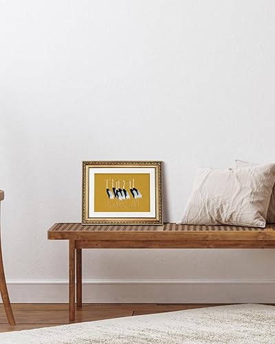 Miniatura 7 de VIYYIEA - Lienzo decorativo de pared con marco dorado, decoración del hogar, pintura al óleo de animales clásica, para sala de estar, pared de baño,