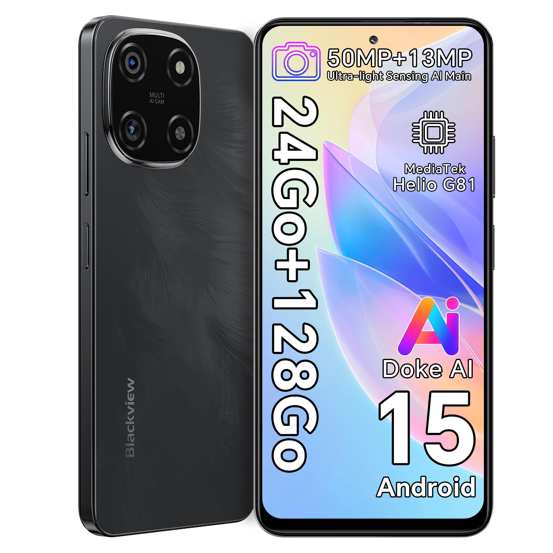 Blackview カラー6 スマートフォン 128GB ブラック Amazon | Blackview COLOR 6 スマートフォン本体 SIMフリー｜AI