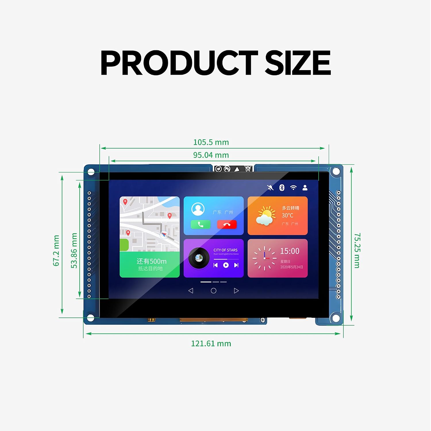 ESP32-S3 Display 4.3inch IPS 800 * 480 ESP32 Capacitive Touch Screen, Compatible with WiFi Arduino,LVGL,32-bitLX7 Dual-Core Processor, Up to 240MHz,Supports W-i-F-i&Blue-Too-th