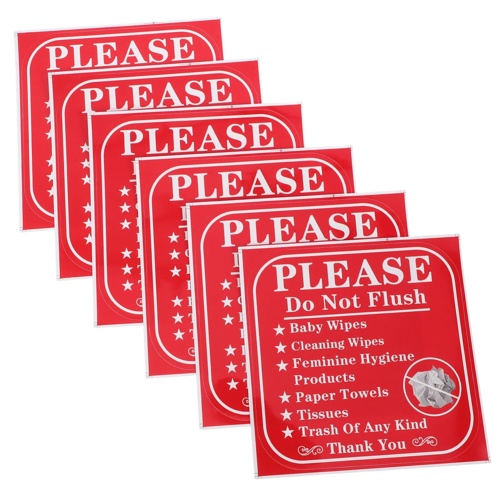 OFFSCH 24pcs Bathroom Warning Stickers Please Do Not Flush Labels for Toilets Removable Signs for Various Establishments Easy Application Performance