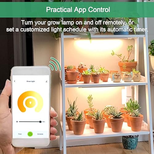Miniatura 5 de Luz de cultivo para plantas de interior Abonnyc 96 LED tiras de luz de cultivo de plantas de 10 pulgadas, luz blanca cálida y luz roja, espectro