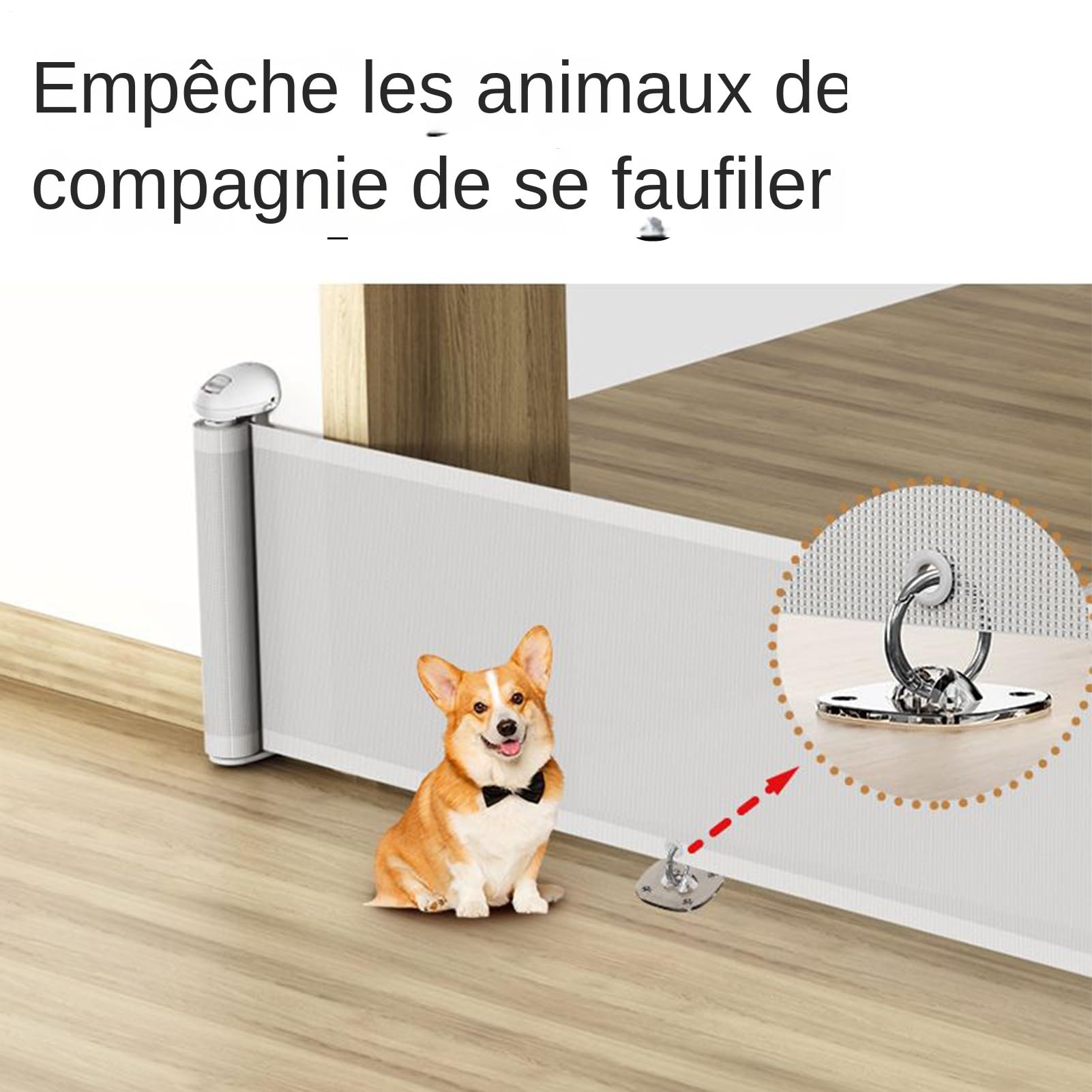 Cancello Retrattile per Porte Recinto Sicurezza 45x150 Cm Per Animali | Barriera per Scale per Cani Per Bambini Cuccioli Porte Interno Esterno Scale A Casa