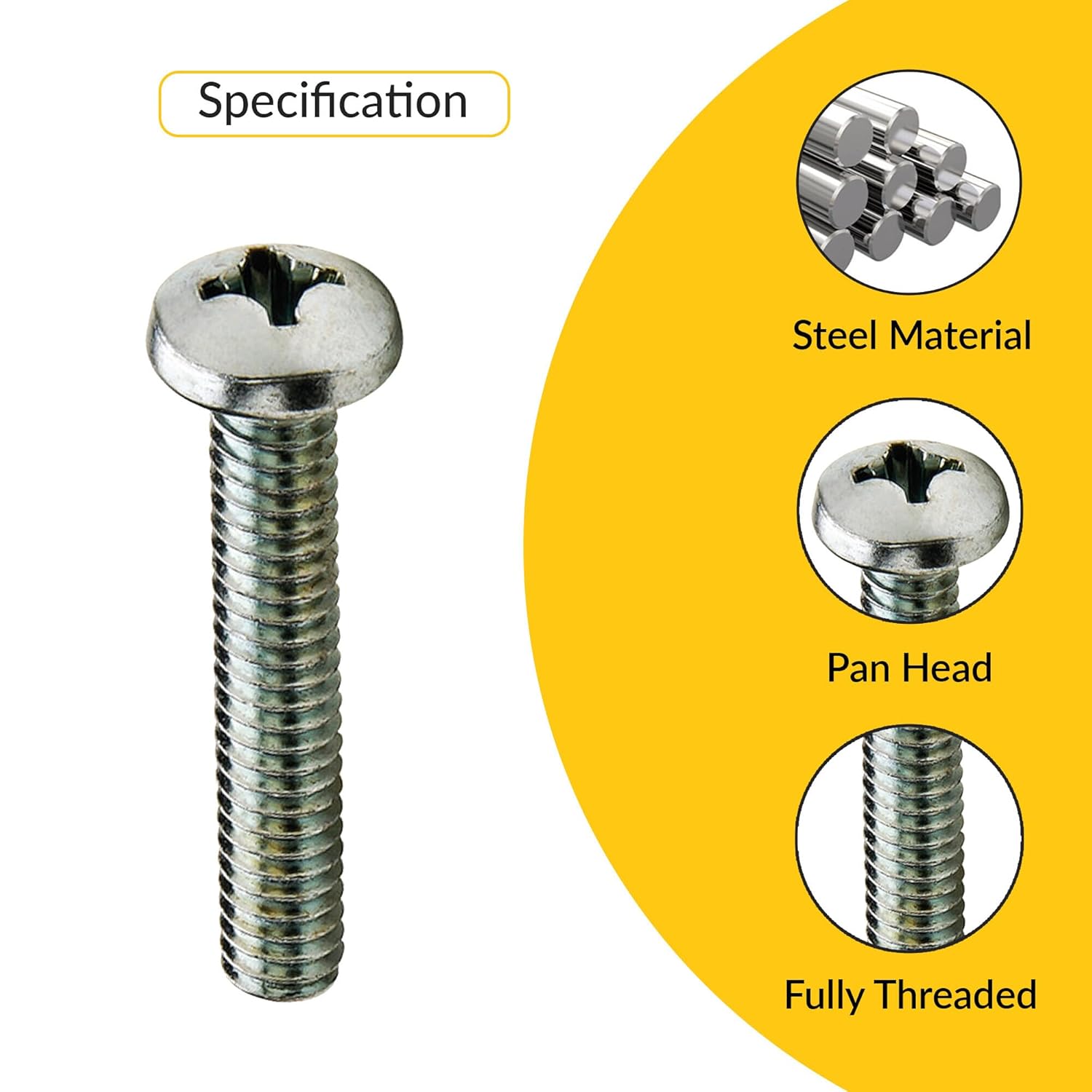 Brixwell SRW408855050 Decorative Hardware Screw, Pan Head Pack of 50