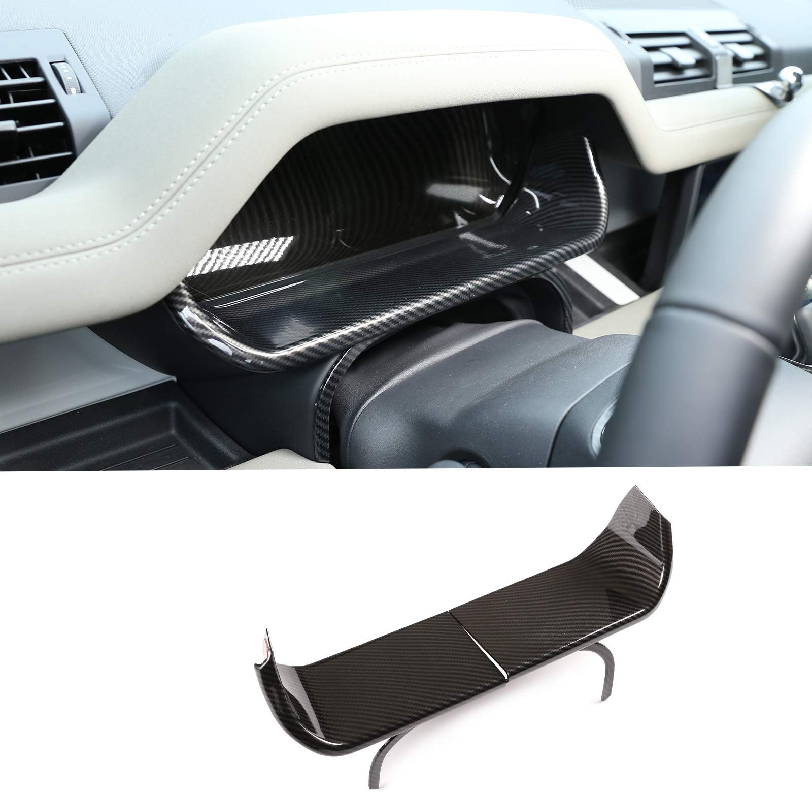 ABS Car Interior Dashboard Display Decorative Frame Cover Trim for Land Rover Defender 110 2020 Car Accessories (Carbon Fiber Style)