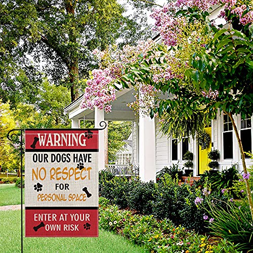 Avoin Personal Space Enter At Your Own Risk Garden Flag Vertical Double Sided, Dogs Warning Flag Yard Outdoor Decoration 12.5 X 18 Inch #TOP3