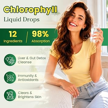 B BEWORTHS Liquid Chlorophyll Drops - Chlorophyll Liquid Drops with Milk Thistle & Irish Sea Moss, Chlorella Extract, Chlorophyll for Internal Freshness, Liver Detox & Gut Cleanse Support