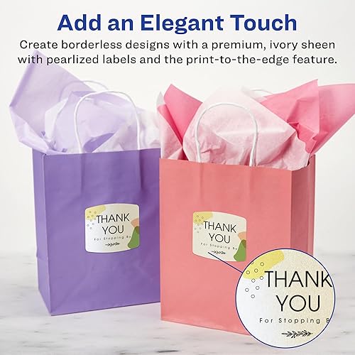 Miniatura 2 de Avery Etiquetas rectangulares de marfil perlado con tecnología Sure Feed, 2 x 4 pulgadas, 100 etiquetas de marfil perlado, etiquetas imprimibles con