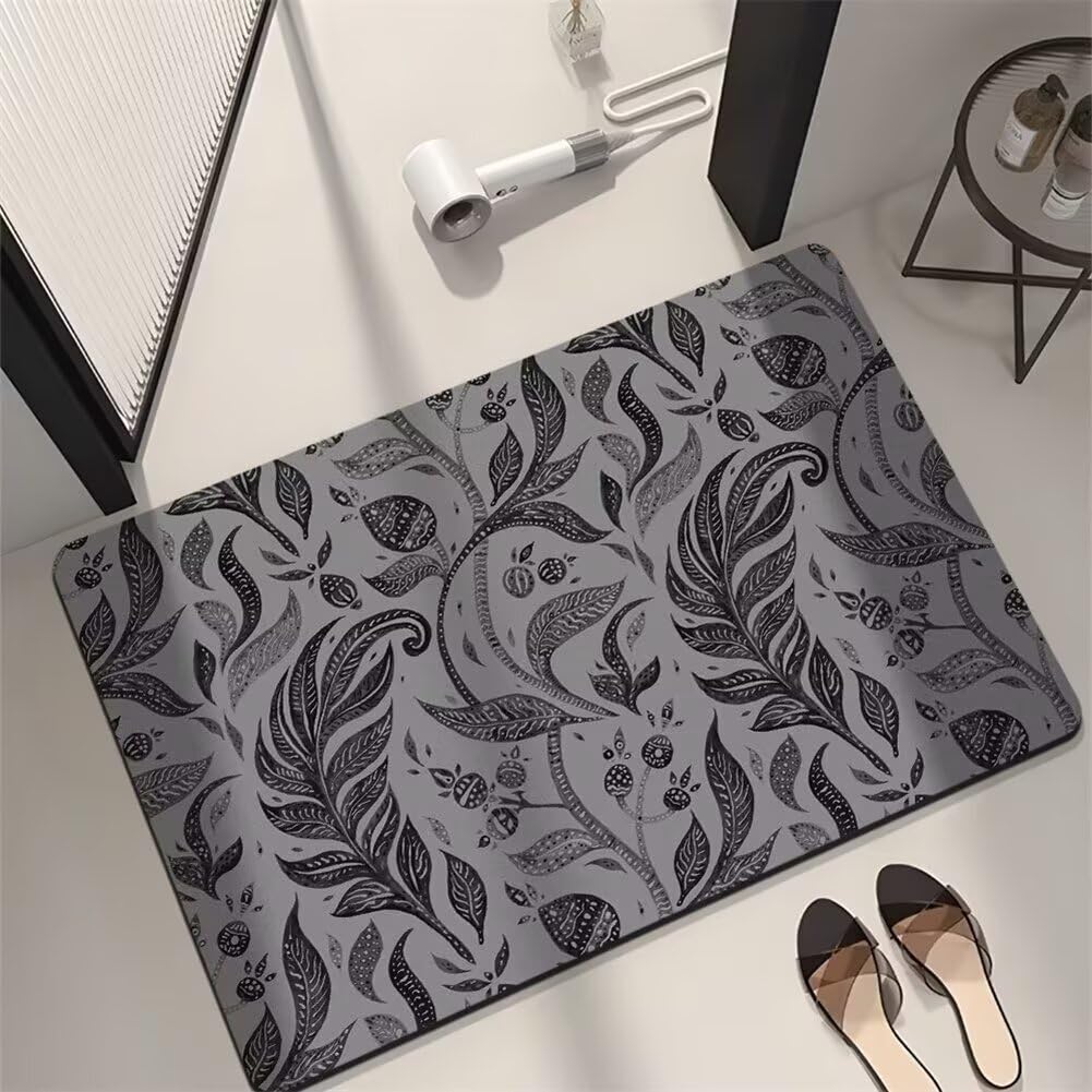 Tapis de bain antidérapant absorbant lavable fin 120x170cm pour sol de douche
