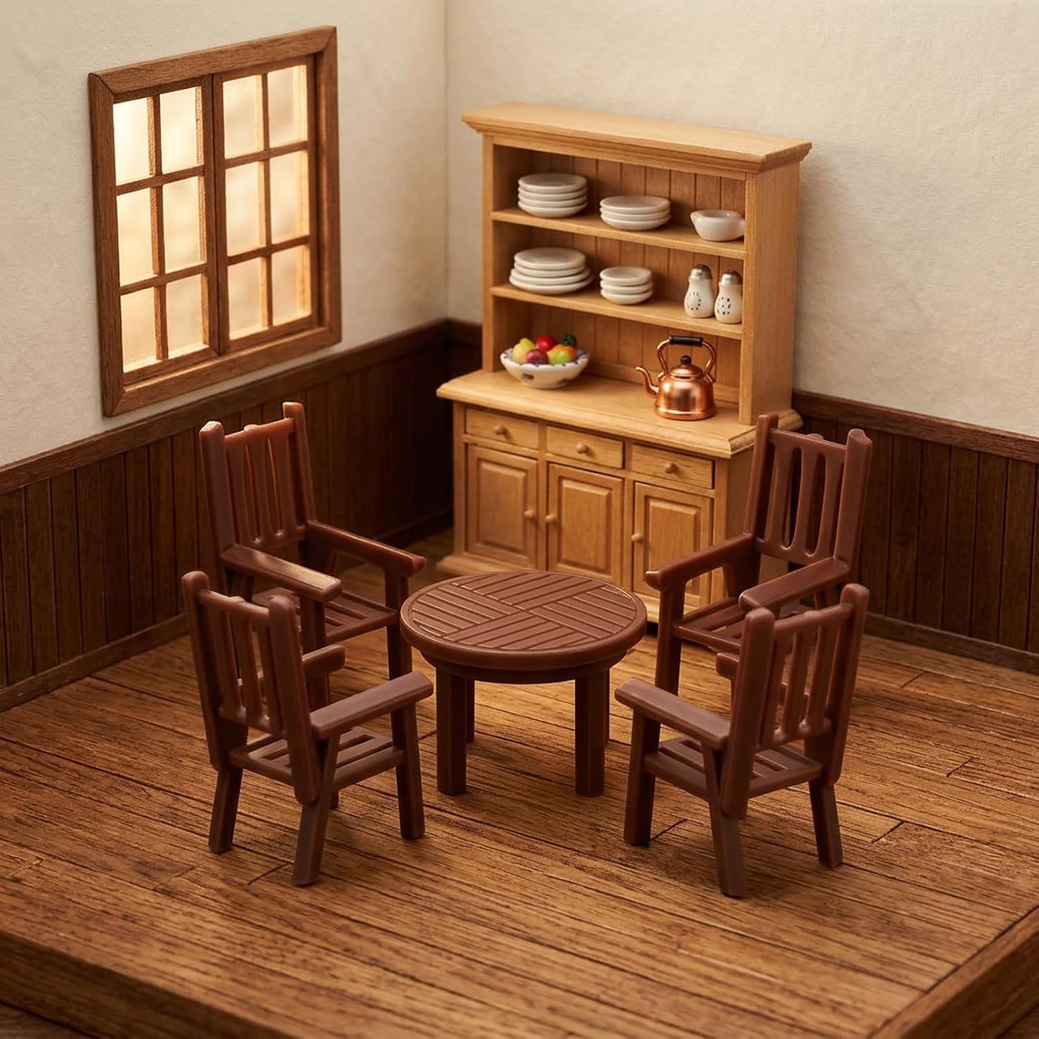 20PCS Miniature Dollhouse Furniture Set Table and Chairs 1/50Scale