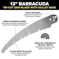 Vista 2 de Barracuda Hoja de sierra de corte triple con borde de goleta, 13 pulgadas Dientes duros cromados, endurecidos por impulso Se adapta a sierras