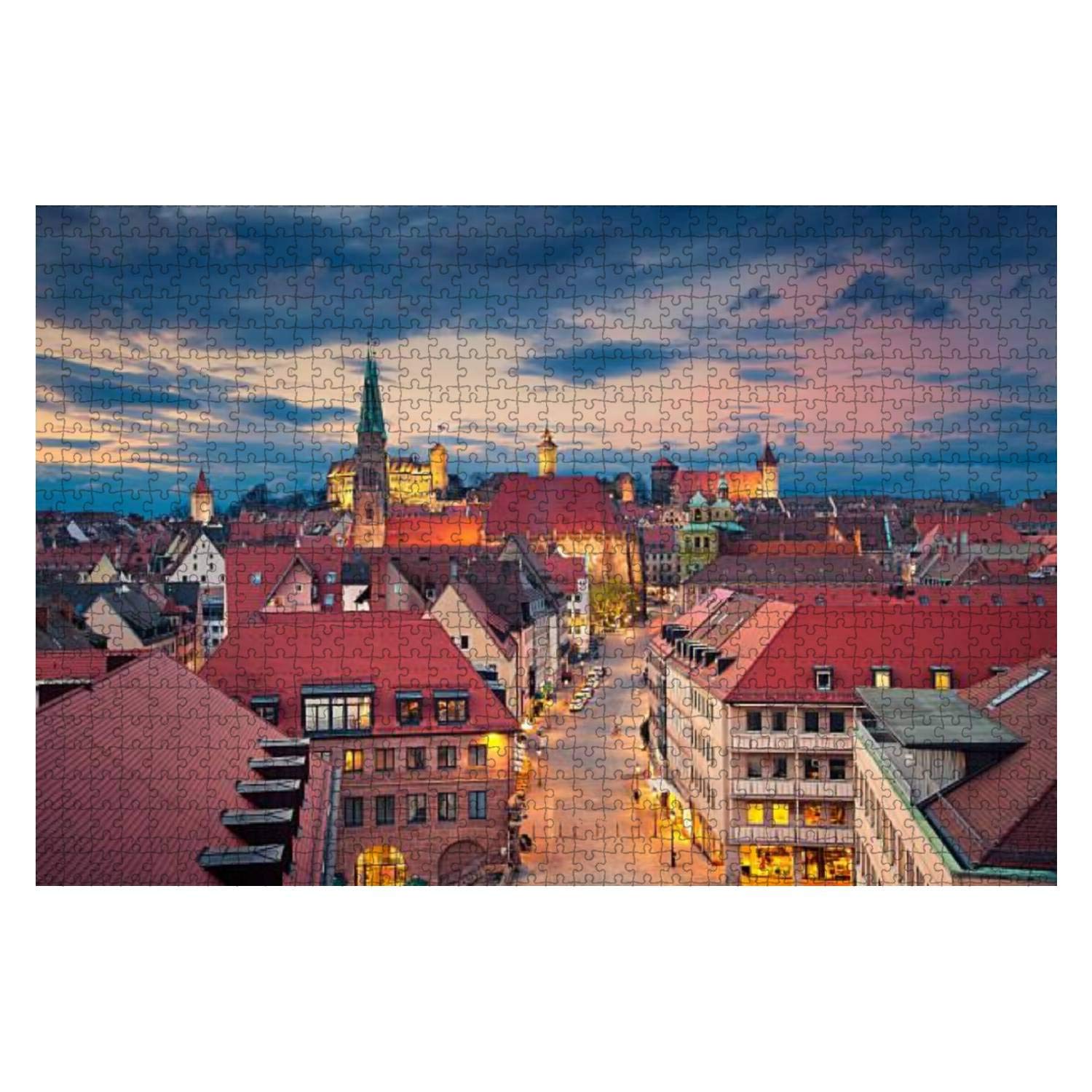 Nuremberg 1000 Pieces Wooden Jigsaw Puzzles for Adults Decompression DIY Children Educational Puzzles Creative Games Toys Gift Home Decor