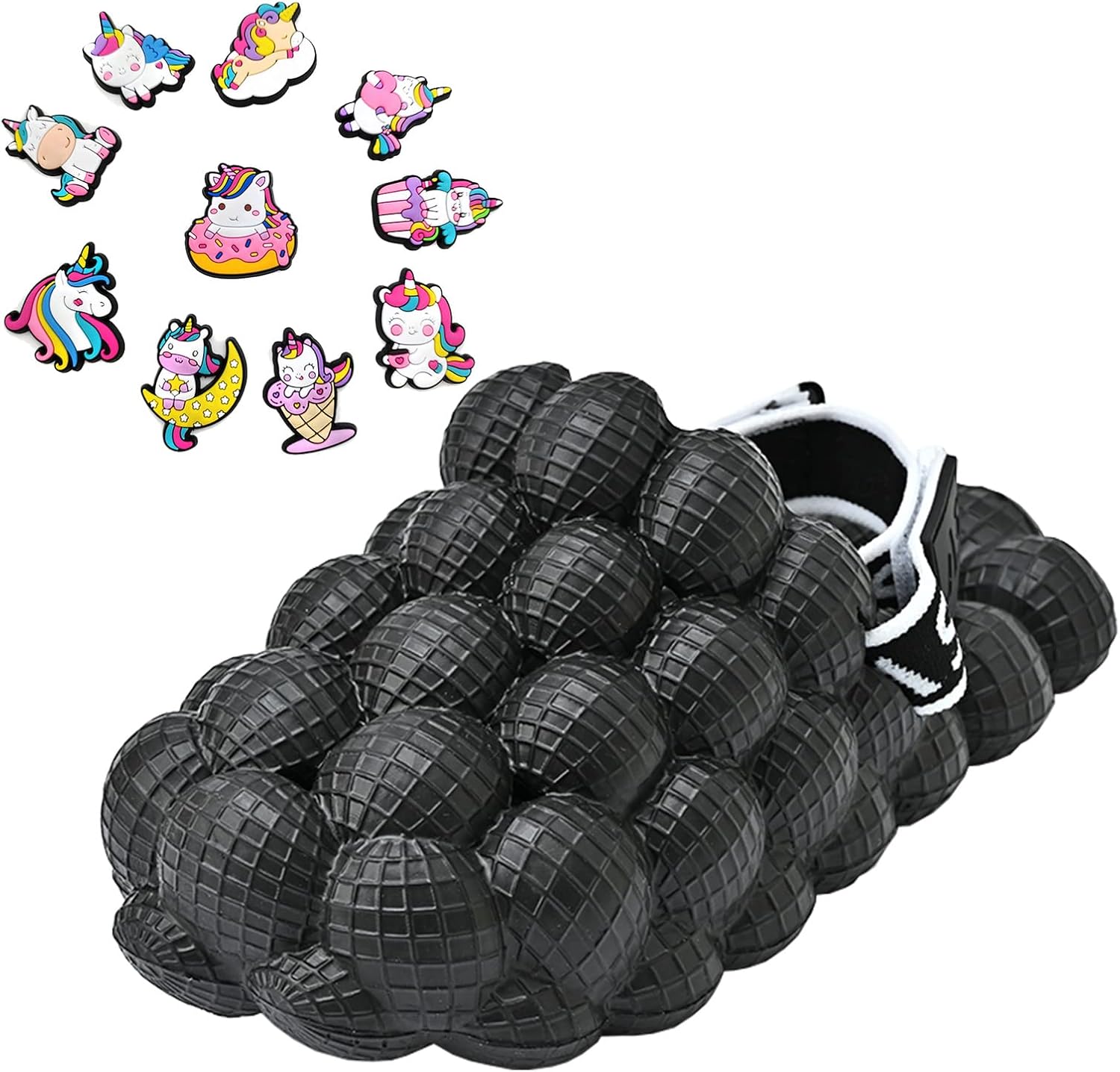 Bubble Slides For Kids With 10 Unicorn Charms, Soft Lychee